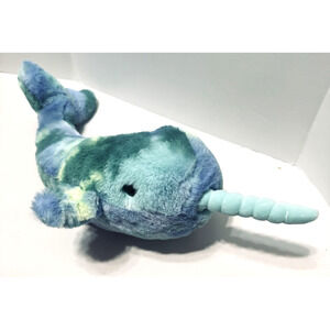Douglas Ned Blue Narwhal 15" Plush Stuffed Animal Cuddle Toy Tie Dye